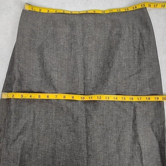 Gray Linen Polyester Blend Skirt Size 10P - Picture 5 of 7